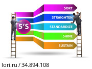 Businessman in 5S workplace organisation concept. Стоковое фото, фотограф Elnur / Фотобанк Лори