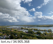 Вид на железнодорожный мост через реку Самарка. Старая бухта. Город Самара. View of the railway bridge over the Samarka river. Old Bay. City Of Samara. (2020 год). Стоковое фото, фотограф Deny Hell / Фотобанк Лори