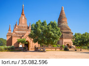 Древний буддистский храм Ta Wa Gu Pagodа солнечным днем. Старый Баган, Мьянма (2016 год). Стоковое фото, фотограф Виктор Карасев / Фотобанк Лори