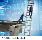 Business unethical competition concept with businessmen. Стоковое фото, фотограф Elnur / Фотобанк Лори
