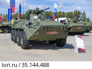 Российский бронетранспортер БТР-82А - экспонат  международного военного форума "Армия-2020". Парк Патриот. Редакционное фото, фотограф Виктор Карасев / Фотобанк Лори