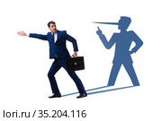 Concept of businessman liar with his shadow. Стоковое фото, фотограф Elnur / Фотобанк Лори