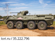 BTR-82A armored personnel carrier before demonstration performances. International Military Forum "Army-2020" Редакционное фото, фотограф Наталья Волкова / Фотобанк Лори