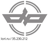 Герб поселка Мисаса. Префектура Тоттори. Япония. Стоковая иллюстрация, иллюстратор Владимир Макеев / Фотобанк Лори