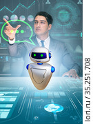 Concept of chat bot in modern business communication. Стоковое фото, фотограф Elnur / Фотобанк Лори