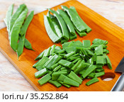 Sliced green helda beans. Стоковое фото, фотограф Яков Филимонов / Фотобанк Лори