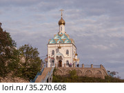 Курорт Красноусольск. Церковь Табынской иконы Божией Матери. Krasnousolsk Resort. Church of the Tabyn icon Of the mother of God. (2011 год). Редакционное фото, фотограф Евгений Романов / Фотобанк Лори