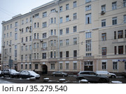 Москва, Скатертный переулок, дом 11 (2021 год). Редакционное фото, фотограф Дмитрий Неумоин / Фотобанк Лори