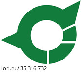 Герб поселка Табусе. Префектура Ямагути. Япония. Стоковая иллюстрация, иллюстратор Владимир Макеев / Фотобанк Лори