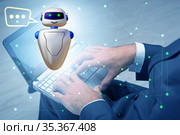 Concept of chat bot in modern business communication. Стоковое фото, фотограф Elnur / Фотобанк Лори