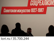 Люди на открытии выставки "Метаморфозы соцреализма" В ЦДХ (2021 год). Редакционное фото, фотограф Дмитрий Неумоин / Фотобанк Лори