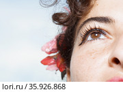 Close up of woman's face. Стоковое фото, фотограф Shannon Fagan / Ingram Publishing / Фотобанк Лори