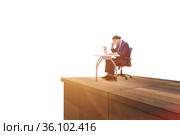 Businessman self isolating on the top. Стоковое фото, фотограф Elnur / Фотобанк Лори