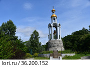 Обелиск-часовня в городе Фокино Приморского края (2021 год). Редакционное фото, фотограф syngach / Фотобанк Лори