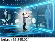 Man doctor in futuristic medicine medical concept. Стоковое фото, фотограф Elnur / Фотобанк Лори