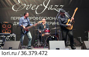 Performance of blues group on the stage of jazz festival. Редакционное видео, видеограф Евгений Ткачёв / Фотобанк Лори