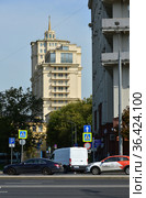 Жилой комплекс «Имперский дом», построенный в 2010 году. Якиманский переулок, 6. Район Якиманка. Город Москва (2021 год). Редакционное фото, фотограф lana1501 / Фотобанк Лори