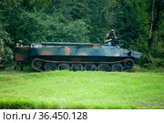 МТ-ЛБ на марше (2021 год). Редакционное фото, фотограф WalDeMarus / Фотобанк Лори