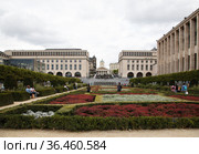 Брюссель, Бельгия.  Сад Мон Дез Ар (Jardin du Mont des Arts) (2017 год). Редакционное фото, фотограф Rokhin Valery / Фотобанк Лори