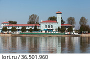 Giurgiu port view with administrative buildings (2014 год). Стоковое фото, фотограф EugeneSergeev / Фотобанк Лори