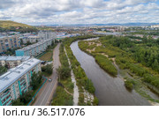 Город Чита, вид на реку Чита (Читинка) в районе ЖД вокзала (2021 год). Стоковое фото, фотограф Геннадий Соловьев / Фотобанк Лори