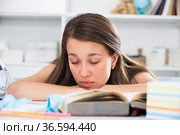 Girl is sleeping after productive day. Стоковое фото, фотограф Яков Филимонов / Фотобанк Лори