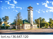 Пожарная каланча в Вологде (2021 год). Стоковое фото, фотограф Baturina Yuliya / Фотобанк Лори