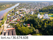 Bird's eye view of Russian town Gorokhovets. Стоковое фото, фотограф Яков Филимонов / Фотобанк Лори