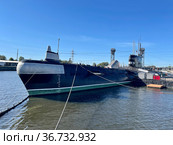 Подводная лодка Б-413 проекта 641. Гидроакустическая антенна. Музей мирового океана. Калининград (2021 год). Редакционное фото, фотограф Овчинникова Ирина / Фотобанк Лори