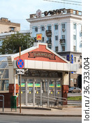 Вход на станцию метро "Алабинская", г. Самара (2019 год). Редакционное фото, фотограф Ekaterina M / Фотобанк Лори