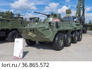 Российский  бронетранспортер БТР-82А в экспозиции международного военного-технического форума "Армия-2020". Парк Патриот. Редакционное фото, фотограф Виктор Карасев / Фотобанк Лори