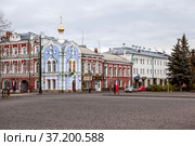 Часовня при Югском подворье. Угол Стоялой и Крестовой улиц. Рыбинск. Ярославская область (2021 год). Редакционное фото, фотограф Сергей Афанасьев / Фотобанк Лори