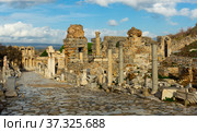 Curette Street in Ephesus, Turkey. Стоковое фото, фотограф Яков Филимонов / Фотобанк Лори