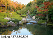 A new pond garden or yoko-en of Taizo-in temple at autumn. Kyoto. Japan. Стоковое фото, фотограф Сергей Пристяжнюк (Serg Zastavkin) / Фотобанк Лори