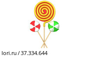 Three lollipop. Стоковая анимация, аниматор WalDeMarus / Фотобанк Лори