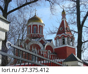 Храм Благовещения Пресвятой Богородицы в Петровском парке. Красноармейская улица, 2а. Район Аэропорт. Город Москва (2013 год). Стоковое фото, фотограф lana1501 / Фотобанк Лори