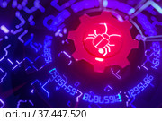 Concept of errors in the firmware of the computer system. 3D render. Стоковая иллюстрация, иллюстратор Alexander / Фотобанк Лори