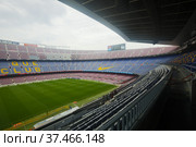 Camp Nou stadium of FC Barcelona, Catalonia (2021 год). Редакционное фото, фотограф Яков Филимонов / Фотобанк Лори
