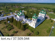 Храмы Николо-Вяжищского монастыря июньским днем. Вяжищи, Новгородская область, Россия (2021 год). Стоковое фото, фотограф Виктор Карасев / Фотобанк Лори