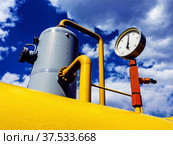 Gas pipeline and auxiliary equipment at the gas pumping station. Стоковое фото, фотограф Рустам Зябиров / Фотобанк Лори