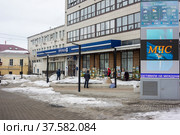 Почта России на проспекте Ленина. Город Тула. (2022 год). Редакционное фото, фотограф Владимир Макеев / Фотобанк Лори