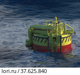 Oil terminal. SPM buoy. 3d-rendering. Редакционная иллюстрация, иллюстратор Наталья Лагуткина / Фотобанк Лори