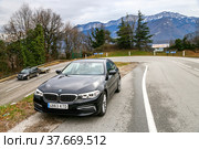 BMW 520d (2019 год). Редакционное фото, фотограф Art Konovalov / Фотобанк Лори