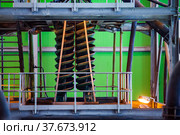 Gold ore mining and processing. Concentrating plant. Gold gravity spiral chute concentrator. Tin ore spiral separator. Khromtau, Aktobe region, Kazakhstan, Mechel company. Стоковое фото, фотограф Alexey Rezvykh / Фотобанк Лори