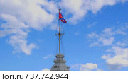 Военно-морской флаг России гюйс (2022 год). Стоковое видео, видеограф Vanilla Decline / Фотобанк Лори