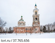 Verey Nativity Cathedral of Kremlin in winter, Vereya town,  Naro-Fominsky District, Moscow Oblast,  Russia (2016 год). Стоковое фото, фотограф Алексей Антипов / Фотобанк Лори