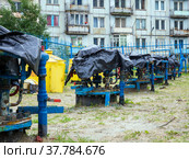 Распределитель природного газа в период технического обслуживания (2021 год). Редакционное фото, фотограф Вячеслав Палес / Фотобанк Лори