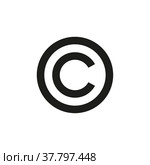 Copyright icon. Simple vector illustration on a white background. Стоковая иллюстрация, иллюстратор Марина Дычек / Фотобанк Лори