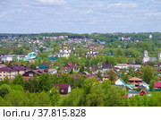 Вид с высоты на улицы Переславля-Залесского, Ярославская область (2022 год). Редакционное фото, фотограф Natalia Sidorova / Фотобанк Лори