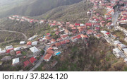 Roofs of houses top view in Sighnaghi. Georgia. Стоковое видео, видеограф Яков Филимонов / Фотобанк Лори